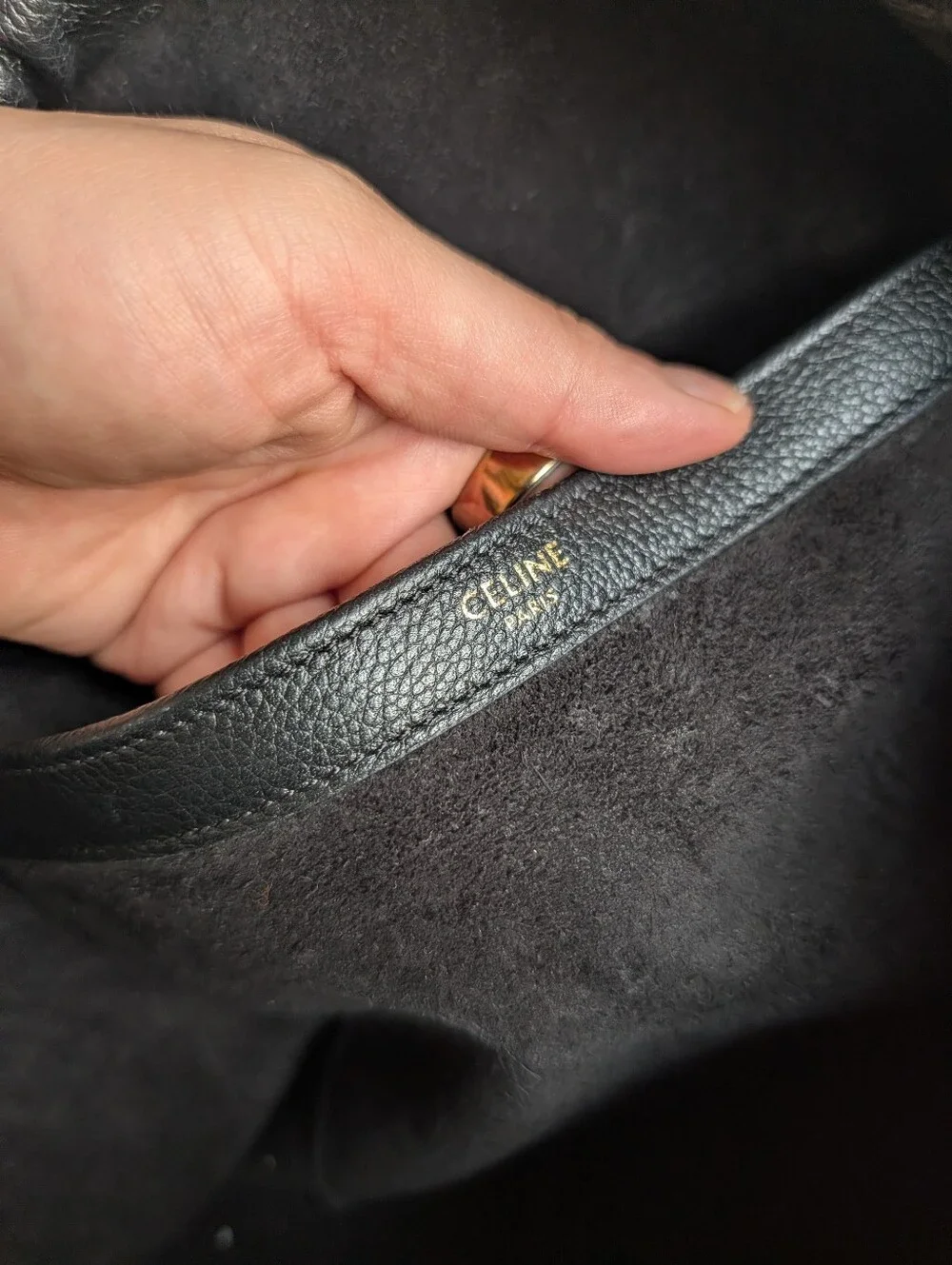 CELINE Calfskin Cuir Cabas Leather Tote